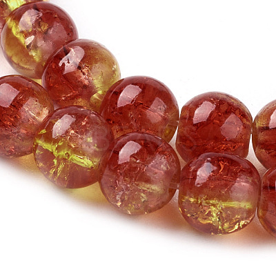 Spray Painted Crackle Glass Beads Strands CCG-Q002-6mm-10-1