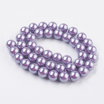 Eco-Friendly Dyed Glass Pearl Round Beads Strands HY-A002-10mm-RB056-1