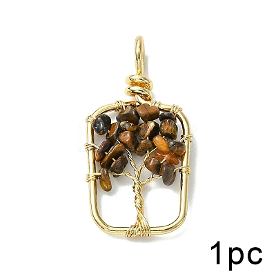Natural Tiger Eye Pendants G-YW0003-01A-1