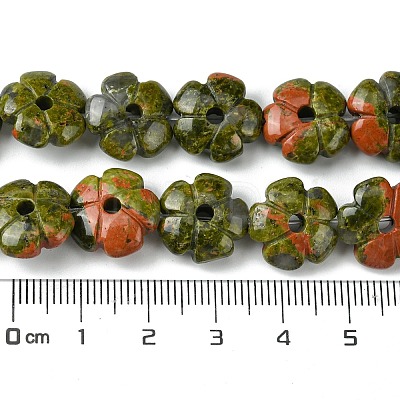 Natural Unakite Beads Strands G-H023-B02-01-1