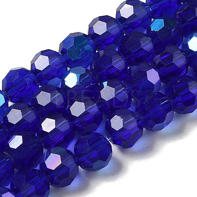 Electroplate Transparent Glass Beads Strands EGLA-A035-T6mm-L06-1