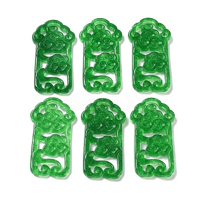 Natural White Jade Dyed Engraved Pendants G-Q009-01-1