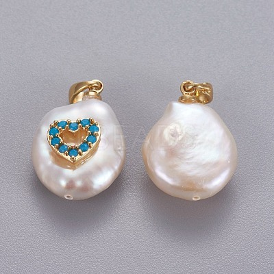 Natural Cultured Freshwater Pearl Pendants KK-L187-03B-1