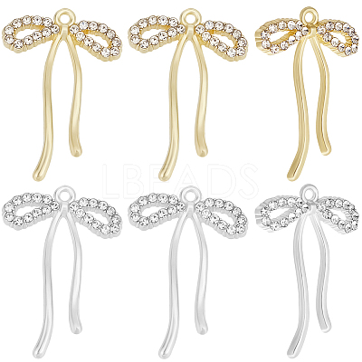 12Pcs 2 Colors Alloy Micro Pave Cubic Zirconia Pendants FIND-BBC0003-41-1
