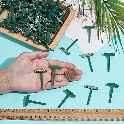 90Pcs Iron PP Plastic Brooch Base Settings FIND-ME0003-53-1