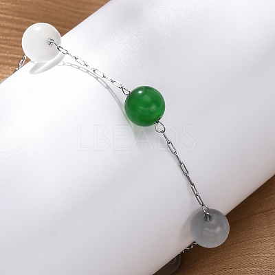 304 Stainless Steel Cable Chain Bracelets BJEW-C094-01P-07-1