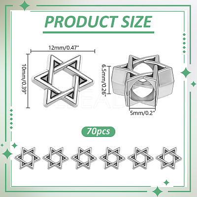 70Pcs Tibetan Style Alloy European Beads FIND-HY0005-44-1