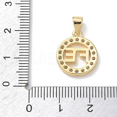 Brass Micro Pave Clear Cubic Zirconia Pendants KK-L268-019G-02-1
