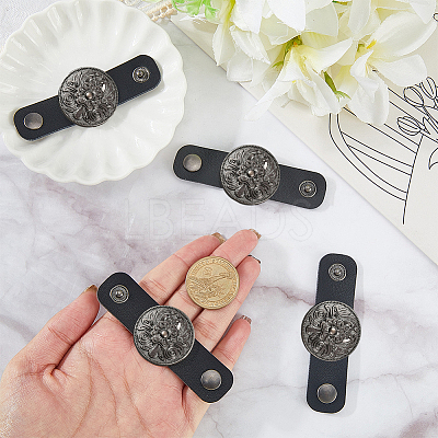 6Pcs Alloy with Imitation Leather Scarf Clips AJEW-CL0004-82C-1