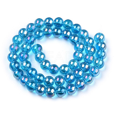 Electroplate Transparent Glass Beads Strands LS-GLAA-T032-T8mm-AB06-1