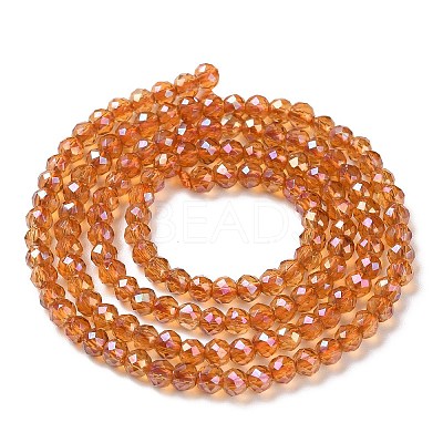 Electroplate Transparent Glass Beads Strands GLAA-H021-01B-FR02-1