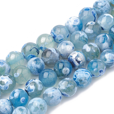 Natural Fire Crackle Agate Beads Strands G-S295-16C-8mm-1