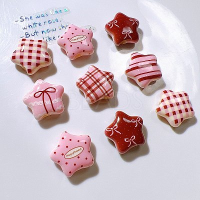 Printed Opaque Acrylic Beads OACR-I027-02-1