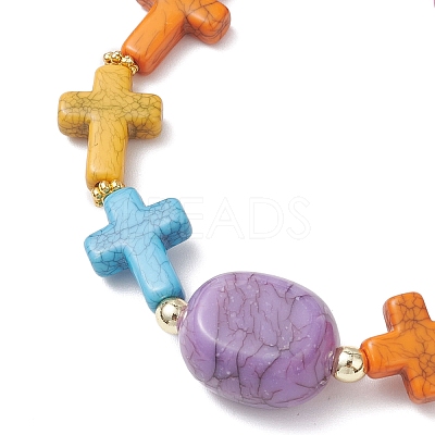 Cross Acrylic Stretch Bracelets BJEW-JB12616-1