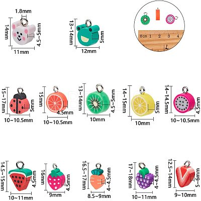 Handmade Polymer Clay Pendants CLAY-NB0001-12P-1