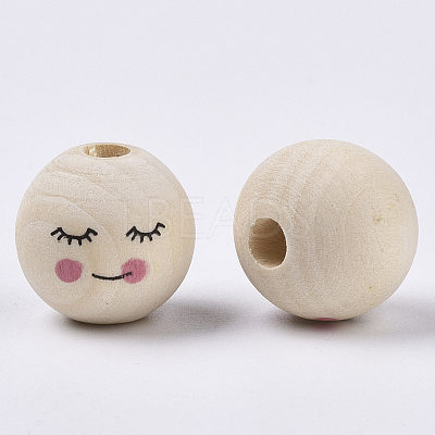 Natural Wood European Beads X2-WOOD-S055-17-1