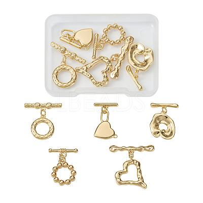 10 Sets 5 Styles Brass Toggle Clasps KK-PJ0001-25-1