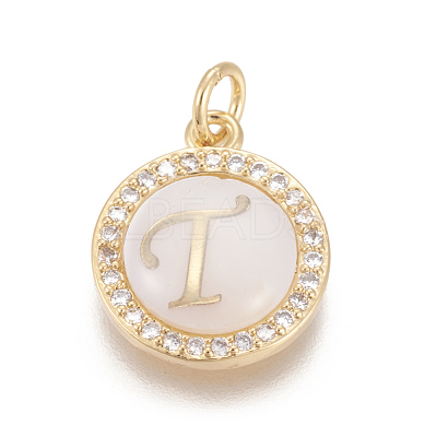 Brass Micro Pave Cubic Zirconia Pendants X-ZIRC-L078-043T-NR-1