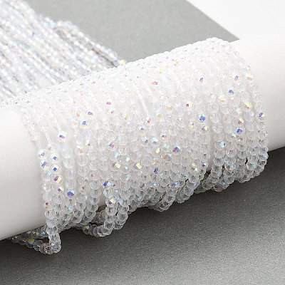 Electroplate Glass Beads Strands GLAA-H021-01B-AB01-1