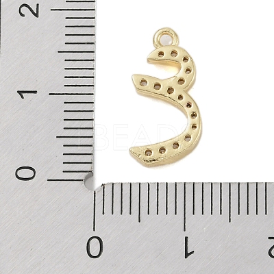 Rack Plating Brass Micro Pave Clear Cubic Zirconia Pendants KK-A224-03J-G-1