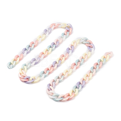 Spray Painted Acrylic Curb Chains AJEW-JB01086-1