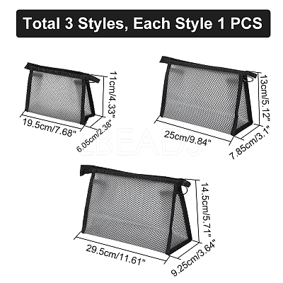 3Pcs 3 Style PVC Transparent Waterproof Makeup Storage MRMJ-WR0001-01B-1