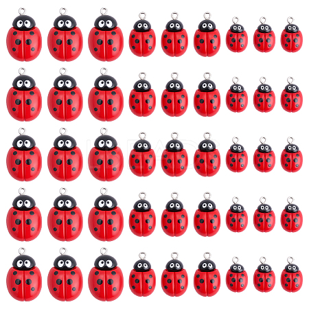 30Pcs 3 Styles Opaque Resin Pendants RESI-ME0001-39-1