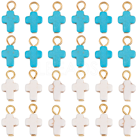 60Pcs Dyed Synthetic Turquoise Pendants FIND-BM0001-60A-1
