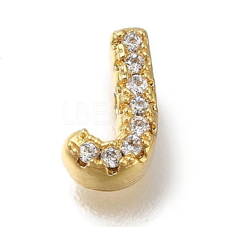 Rack Plating Brass Micro Pave Clear Cubic Zirconia Beads KK-G500-30G-J-1