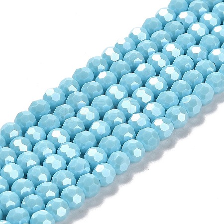 Electroplate Opaque Glass Beads Strands X-EGLA-A035-P6mm-A08-1