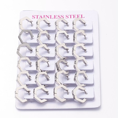 304 Stainless Steel Huggie Hoop Earrings EJEW-O099-04P-1