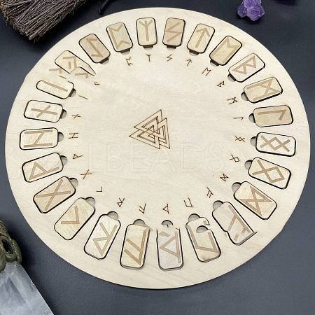 Wooden Runes Set Engraved Board PW-WG38211-01-1