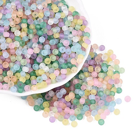 FGB Frosted Transparent Glass Seed Beads SEED-N013-02A-1