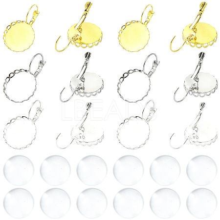 30Pcs 3 Colors Brass DIY Leverback Earring Settings KK-FS0002-10-1