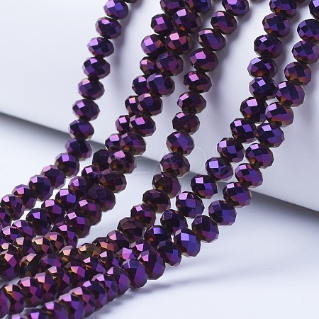 Electroplate Transparent Glass Beads Strands EGLA-A034-T10mm-UA06-1
