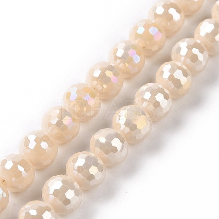 Electroplate Glass Beads Strands GLAA-E036-14A-1