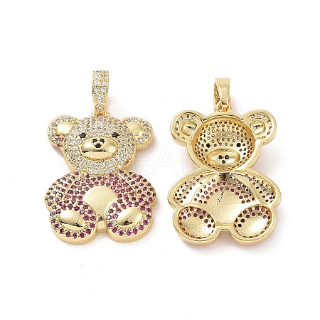 Brass Micro Pave Cubic Zirconia Pendants ZIRC-F134-29G-02-1