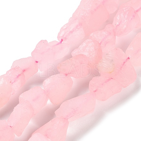 Raw Rough Natural Rose Quartz Beads Strands G-B065-C01-1