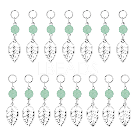 4Sets Leaf Tibetan Style Alloy Pendants FIND-UN0002-74-1