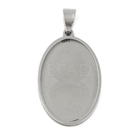 Non-Tarnish 201 Stainless Steel Pendant Cabochon Settings X-STAS-L279-012P-01-1