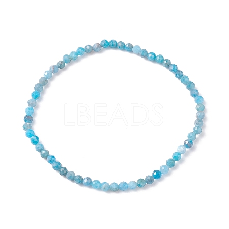 3mm Natural Apatite Beads Stretch Bracelet for Girl Women BJEW-JB07284-04-1