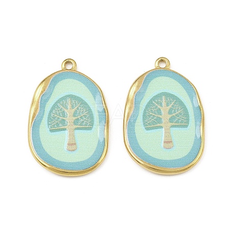 Printed 304 Stainless Steel Pendants STAS-C158-14G-04-1