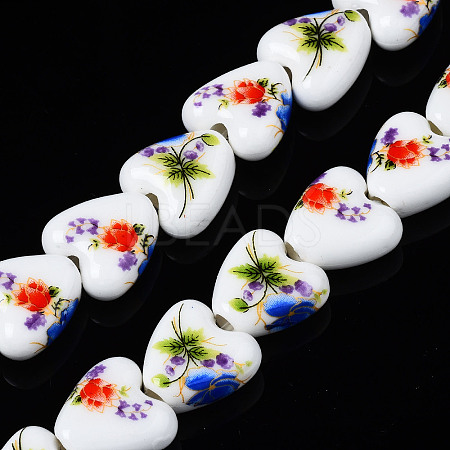 Handmade Porcelain Ceramic Beads Strands PORC-S502-043B-1