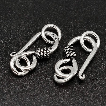 925 Thailand Sterling Silver S-Hook Clasps X-STER-F014-03-1