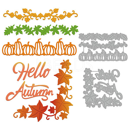 Autumn Theme Carbon Steel Cutting Dies Stencils DIY-WH0309-1105-1