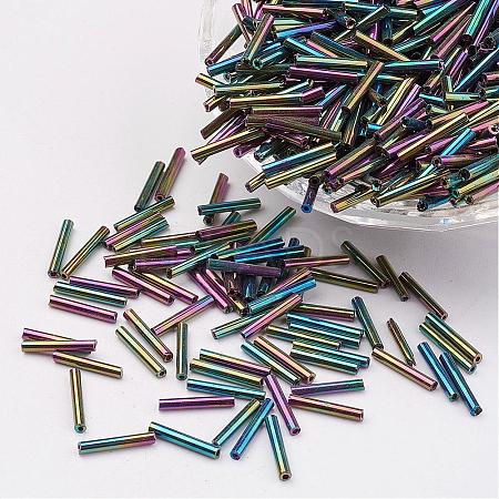 Glass Bugle Beads SEED-E001-12mm-409#-1