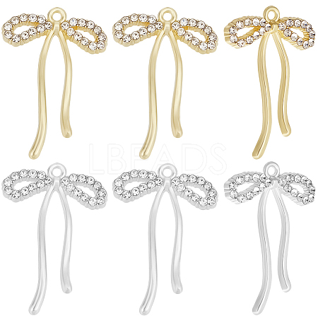 12Pcs 2 Colors Alloy Micro Pave Cubic Zirconia Pendants FIND-BBC0003-41-1