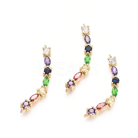 Chakra Brass Micro Pave Cubic Zirconia Links Connectors ZIRC-G161-28G-1