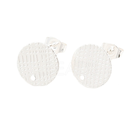 304 Stainless Steel Ear Stud Findings STAS-O119-14C-S-1