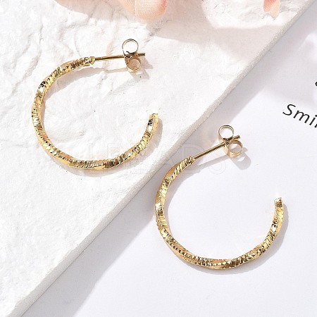 304 Stainless Steel C-Shaped Stud Earrings EJEW-R017-02G-03-1